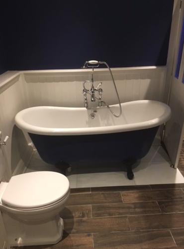 Traditional Bathroom with freestanding bath Traditional bathroom renovation with a statement freestanding bath